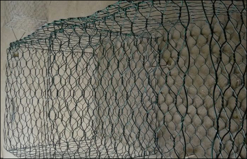 Gabion mattress galvanised and pvc green painted mesh type 6x8