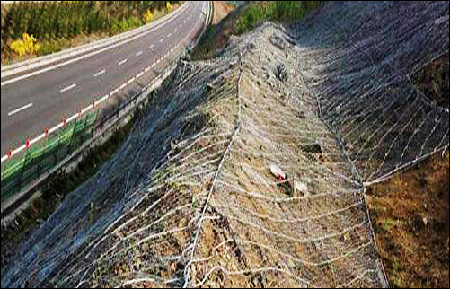 TDS Rock Fall Protection Wire Mesh Net offering protection from rock debris falling