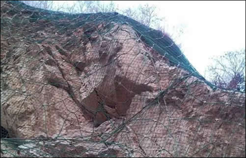 Galvanized and pvc coated rock fall netting